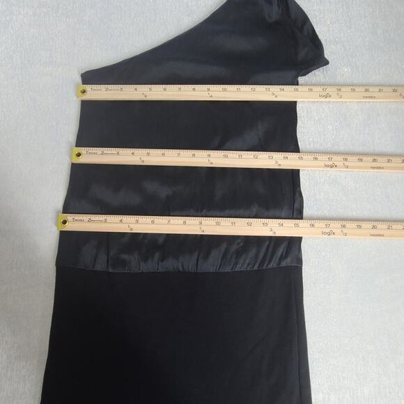 Theory Sharin black silk one shoulder dress women's Size 4 Quiet Luxury matrix - Picture 5 of 10